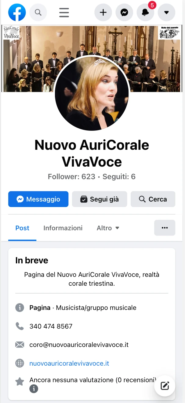 Pagina Facebook del Nuovo Auricorale VivaVoce